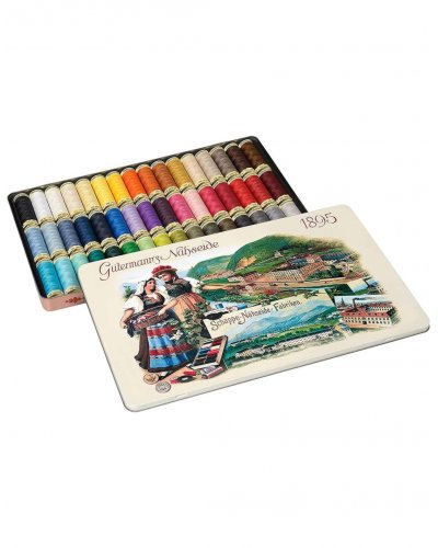 Coffret 48 bobines de fils à coudre - Nostalgie 1895 | Güttermann
