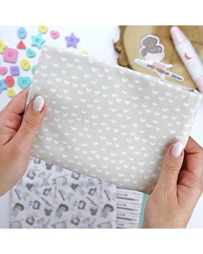 Alúa Cid - Coupon de tissu - Coeurs moutarde - Ohana creativa