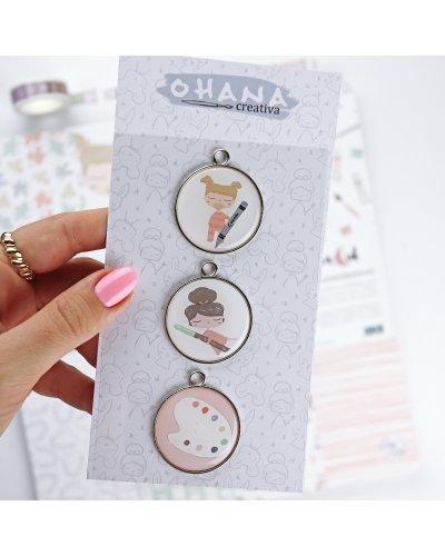 Alúa Cid - Lot de 3 Maxi Breloques - Ohana en la playa