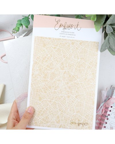 Classeur de gaufrage - Plan de ville - Emboss it | Lora Bailora