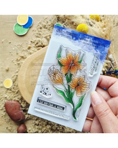 Chou & Flowers - Tampon clear A7 - Fleurs de safran - Le chant des dunes