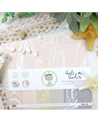 Alúa Cid - Kit papiers spéciaux 30x30cm - Holidadis