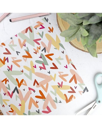 Papier Calque - Coeurs - Caramel | Dunaon