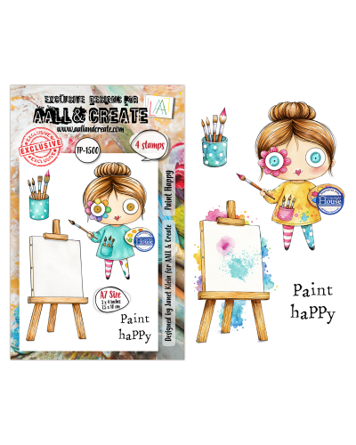 Aall&Create - Tampon clear - A7 Stamp Set #1500 - Paint Happy
