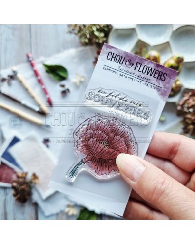 Tampon clear A8 - Fleur souvenir - La clé des souvenirs | Chou & Flowers